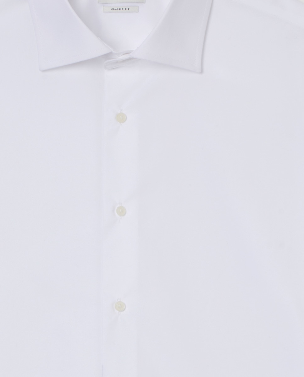 Camisa Formal Lisa em Popelina Non Iron com Punho Simples Branco-5