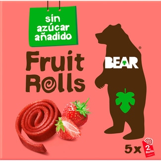 Fruit Rolls rollitos de fresa deshidratada sin gluten y sin azúcar añadido desde 3 años envase 100 g - Bear
