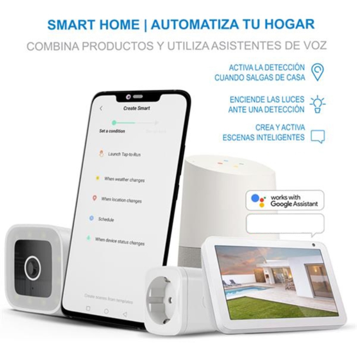 Cámara de vigilancia exterior Nivian IPC-03-L WiFi, Half 4K, Detección de Humanos AI Blanco-3