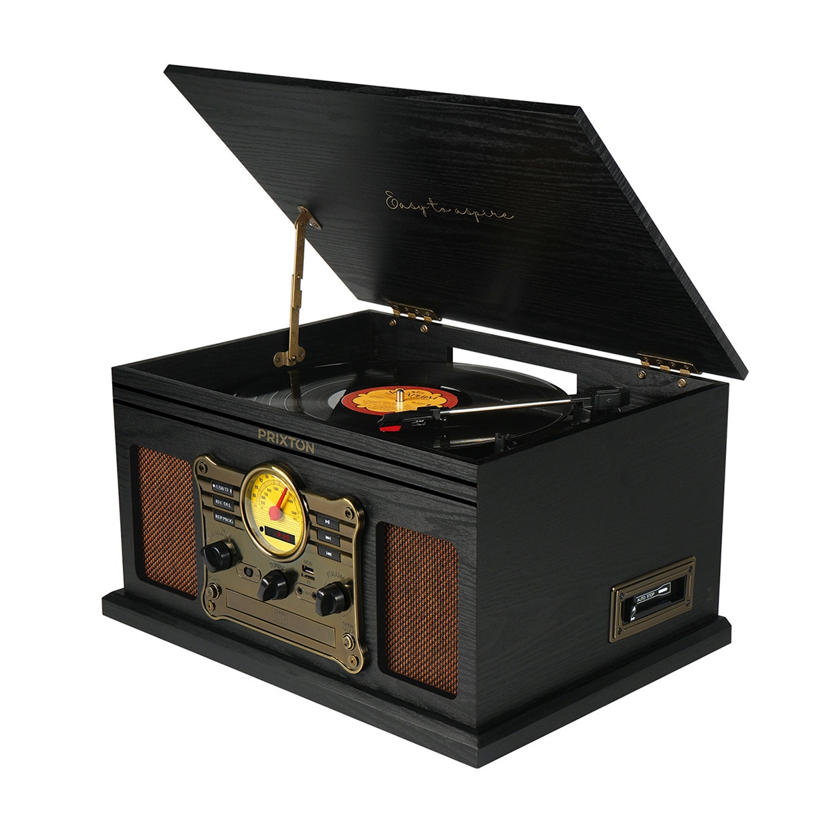 Tocadiscos Bluetooth convertidor Prixton Century Negro / Marrón-3