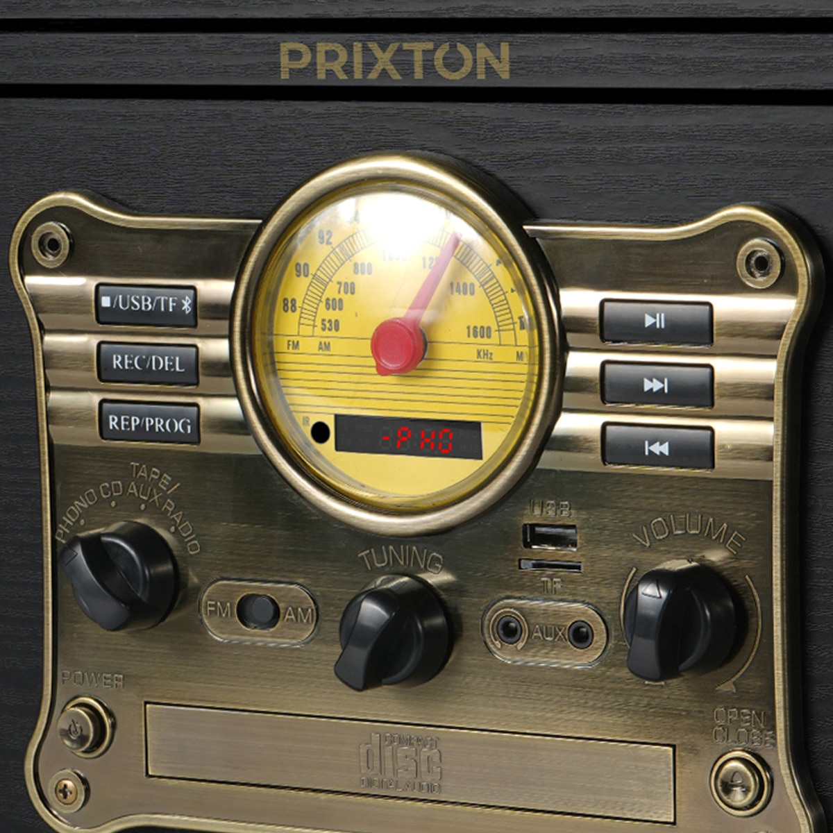 Tocadiscos Bluetooth convertidor Prixton Century Negro / Marrón-9