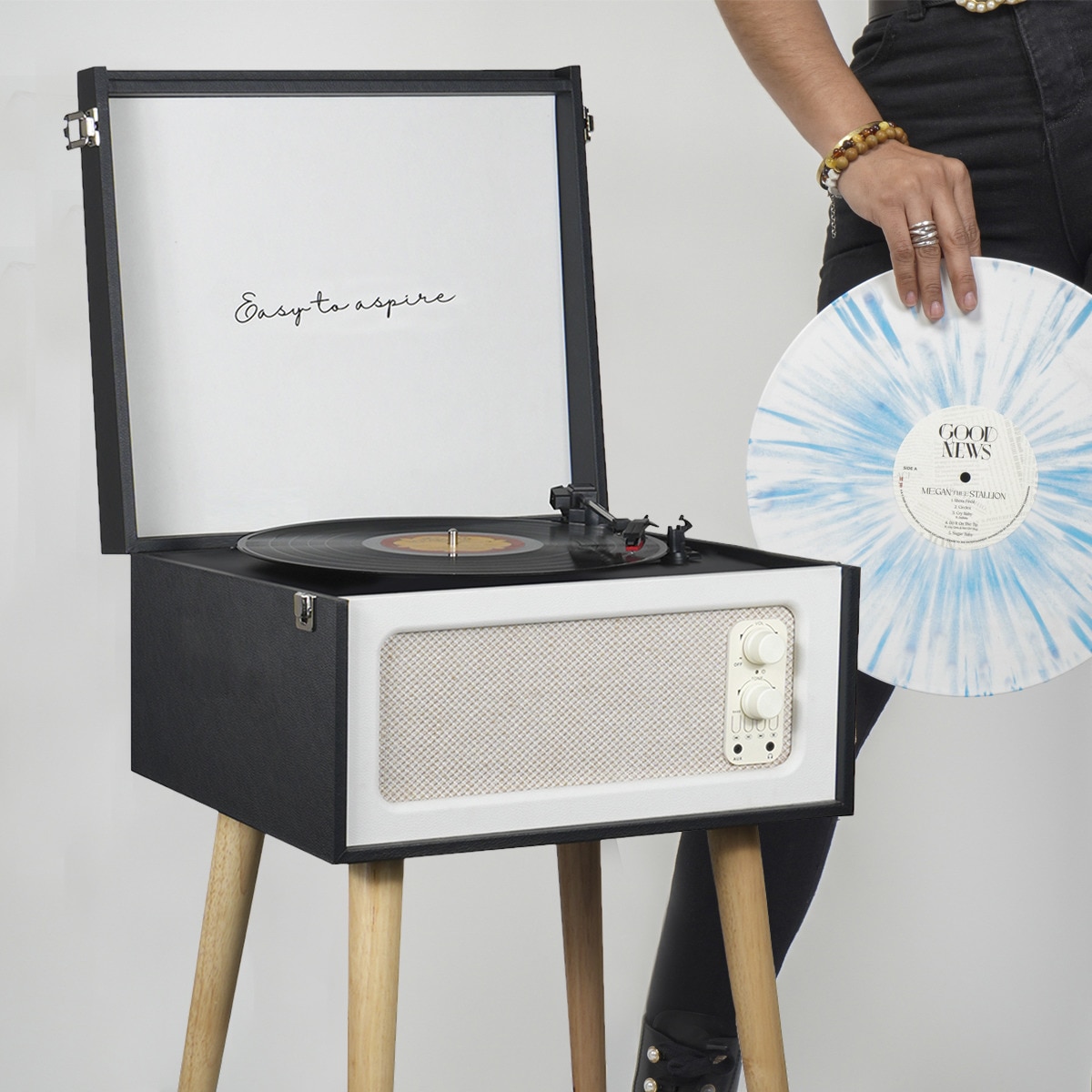 Tocadiscos Prixton Detroit Negro / Blanco-10