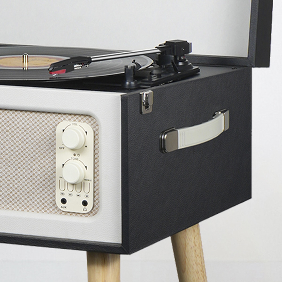 Tocadiscos Prixton Detroit Negro / Blanco-9