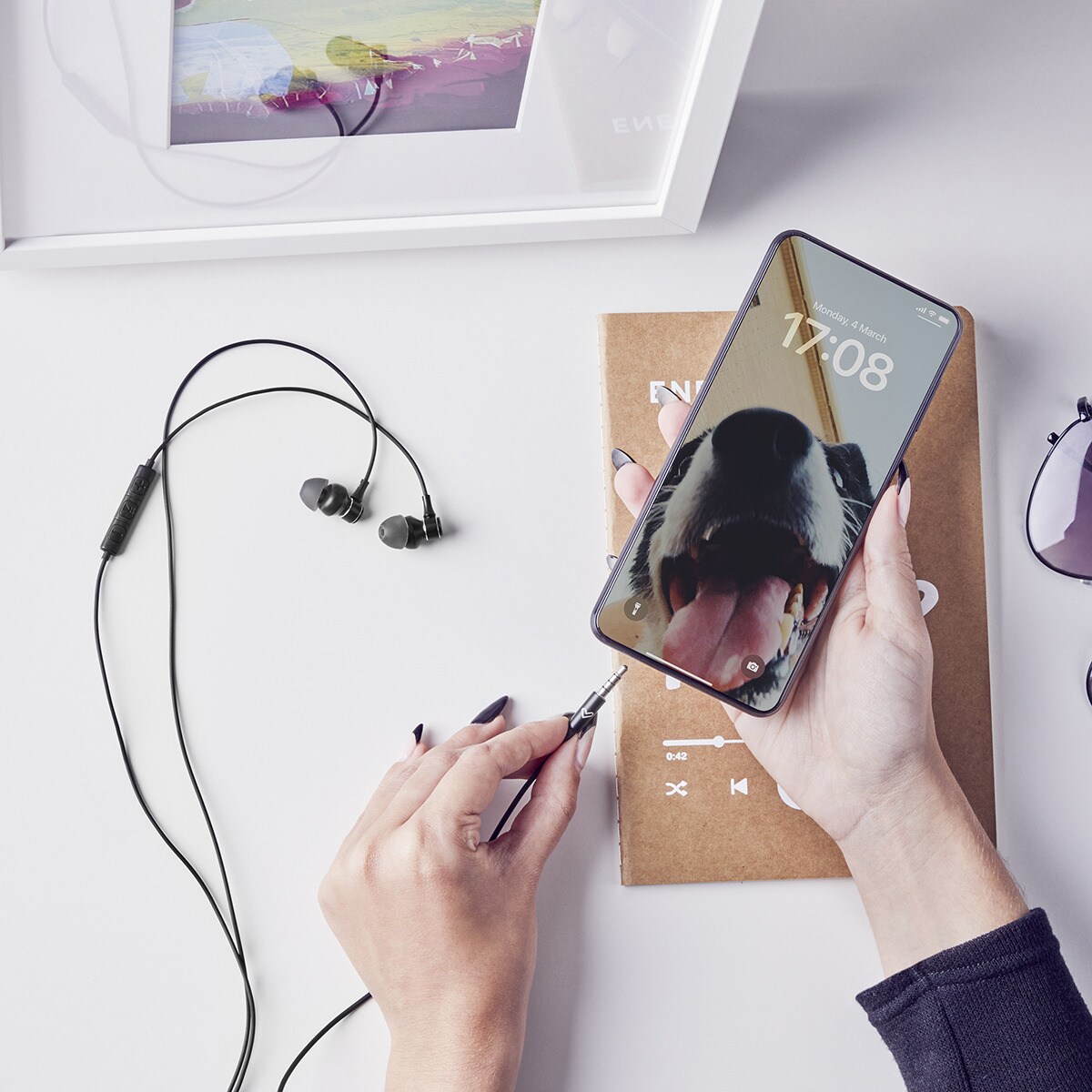 Auriculares de botón con cable Energy Sistem Metallized con micrófono integrado Negro metalizado-8