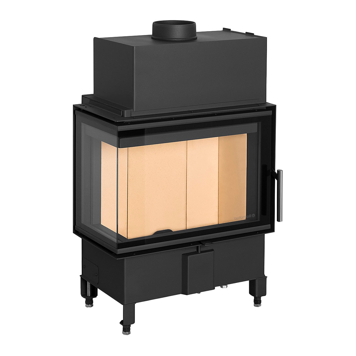 Chimenea Leña Heat F58/31 Esquinera Izquierda Puerta Lateral Negro-1