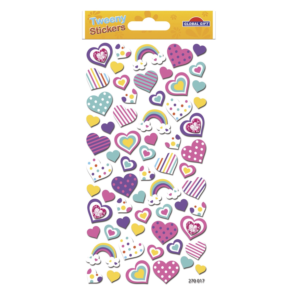 Pegatinas tweeny foamy corazones alegres Global gift multicolor Multicolor-2