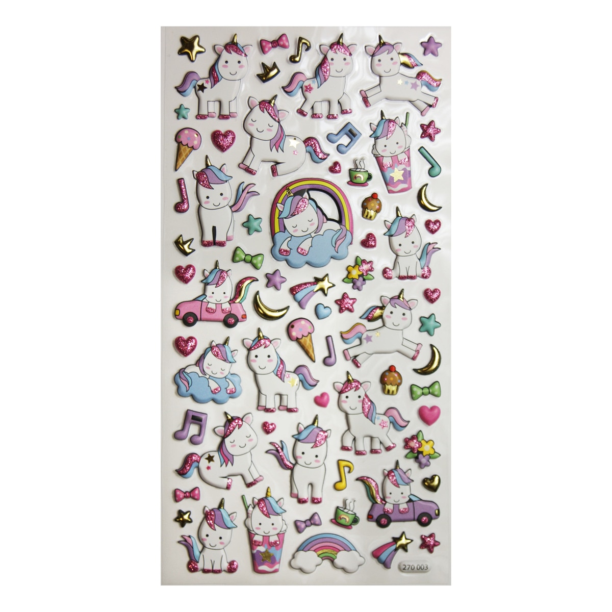 Pegatinas tweeny foamy unicornios glitter Global gift multicolor Multicolor-3