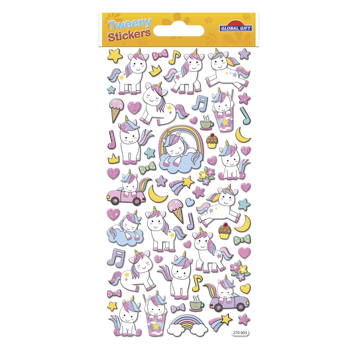 Pegatinas tweeny foamy unicornios glitter Global gift multicolor Multicolor-2