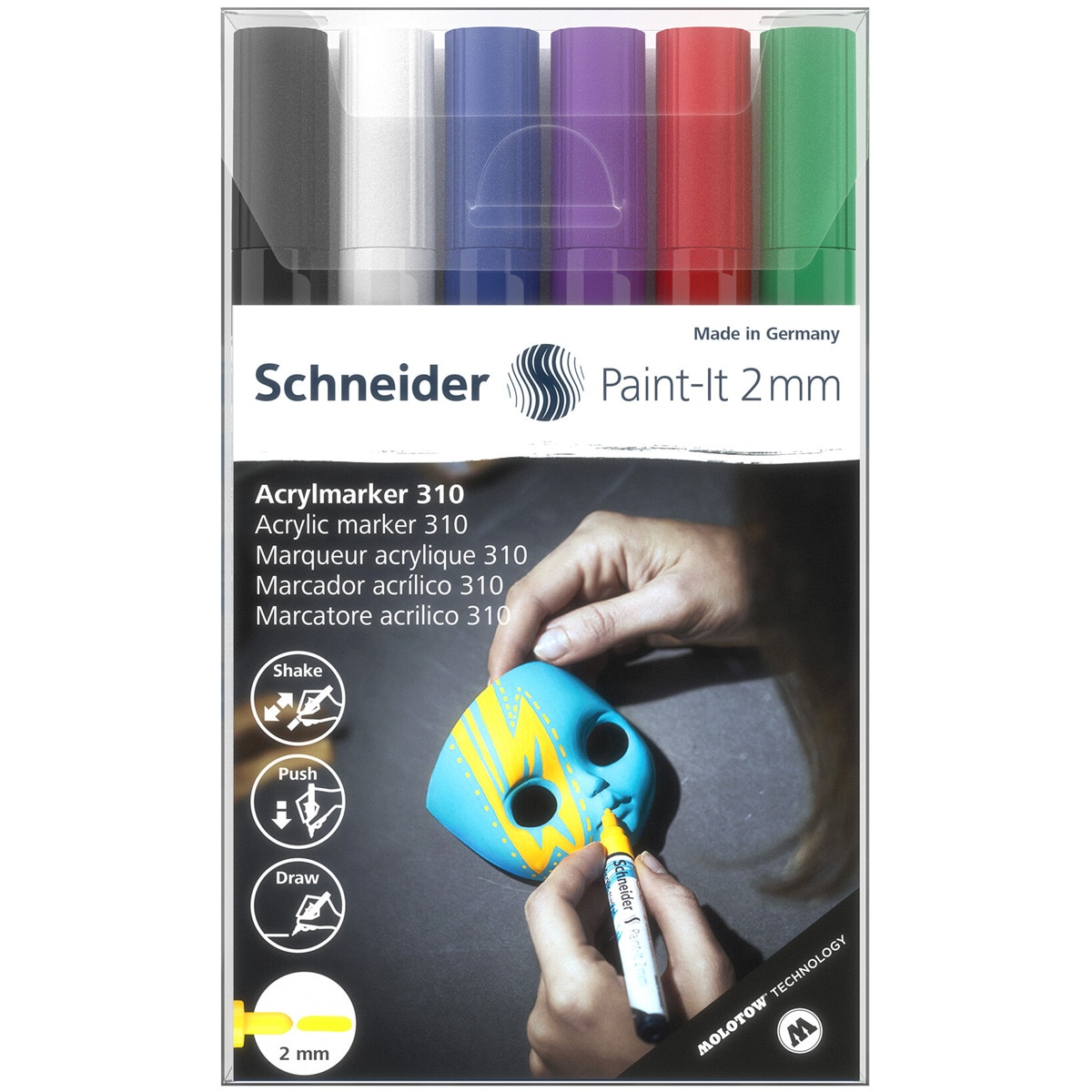 Imagen 0 de Pack 6 marcadores Paint-it 310 2mm Schneider colores surtidos