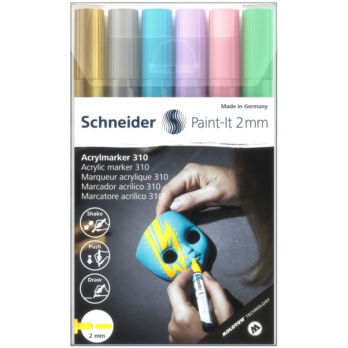 Imagen 0 de Pack 6 marcadores Paint-it 310 2mm Schneider colores surtidos