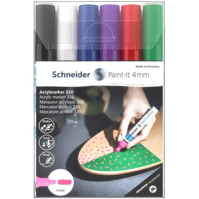 Imagen 0 de Estuche 6 marcadores Paint-it 320 4mm Schneider colores surtidos
