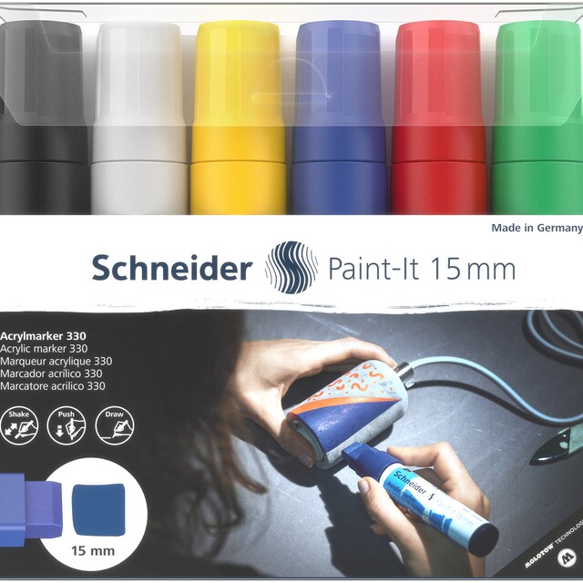 Imagen 0 de Estuche 6 marcadores Paint-it 330 15mm Schneider colores surtidos