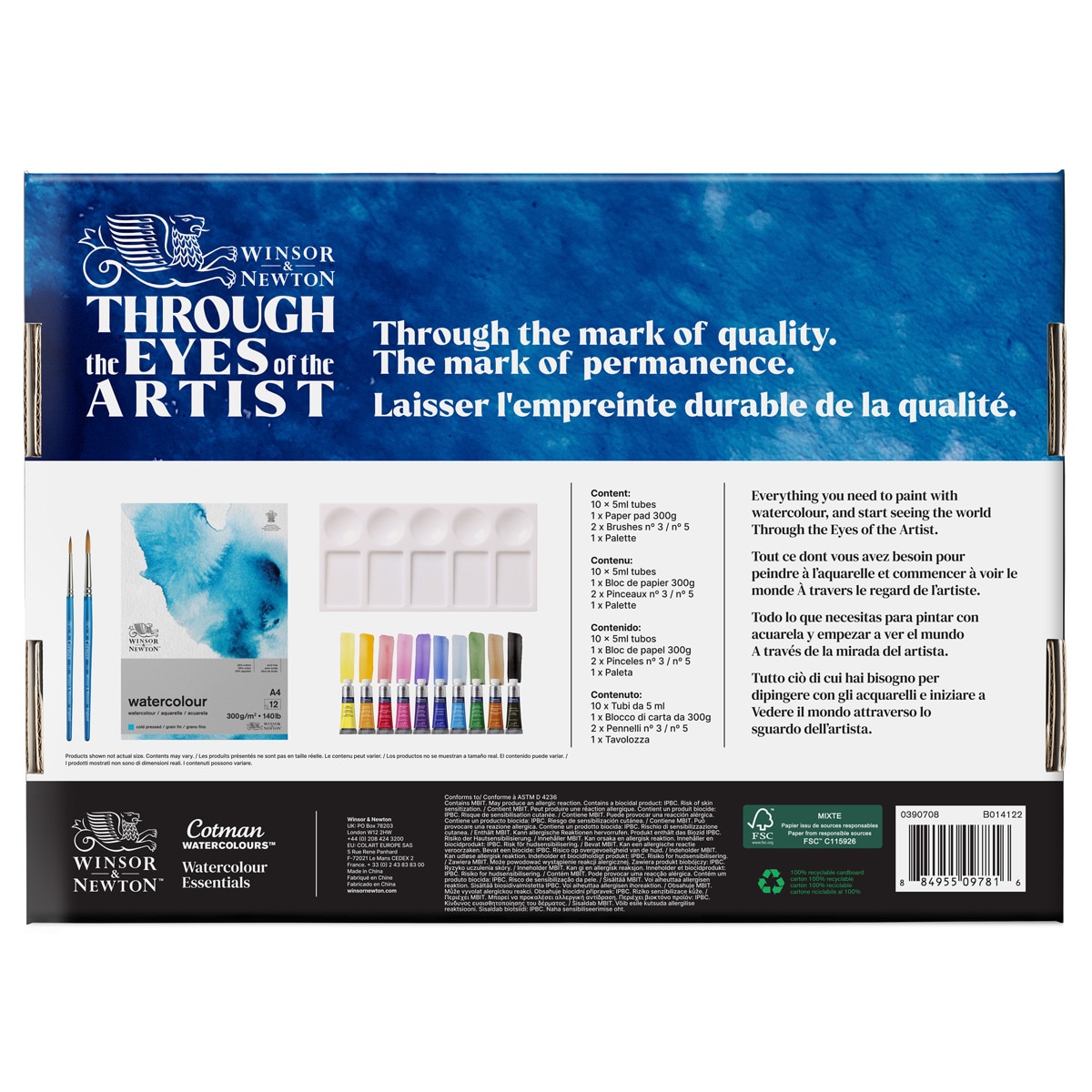 Conjunto de iniciação aguarela Cotman Winsor&Newton 3