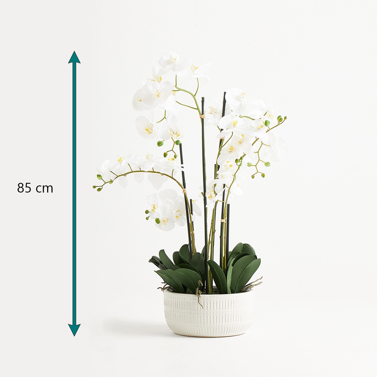 Planta artificial Orquídea con maceta baja El Corte Inglés Blanco-4