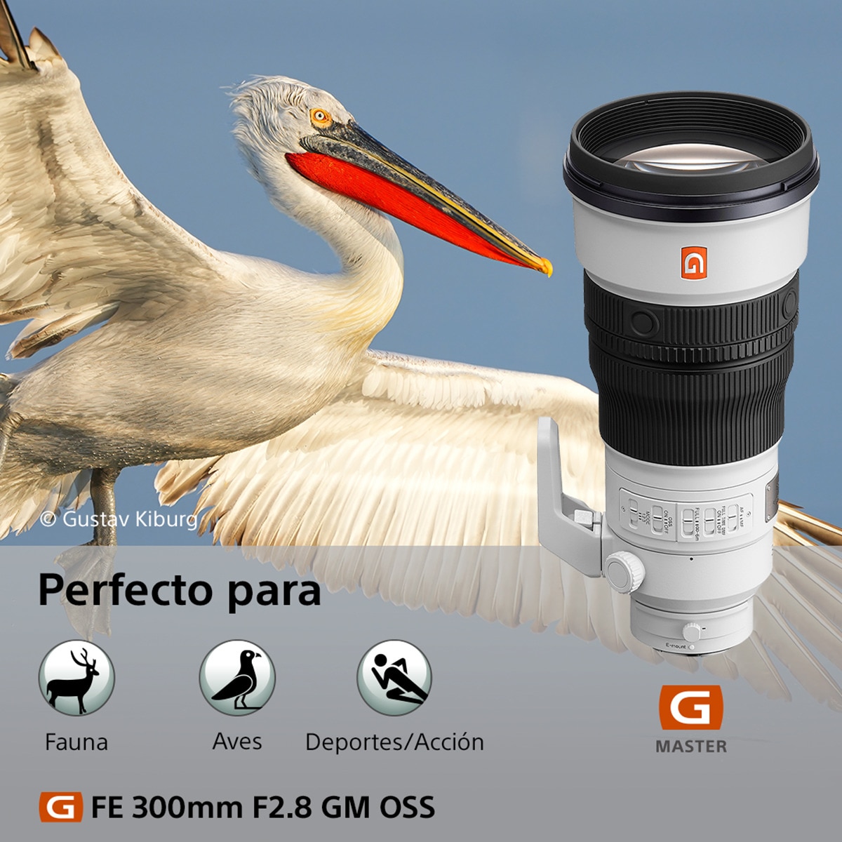 Objetivo Sony FE 300mm F/2.8 G OSS para montura tipo E de Sony Blanco-2