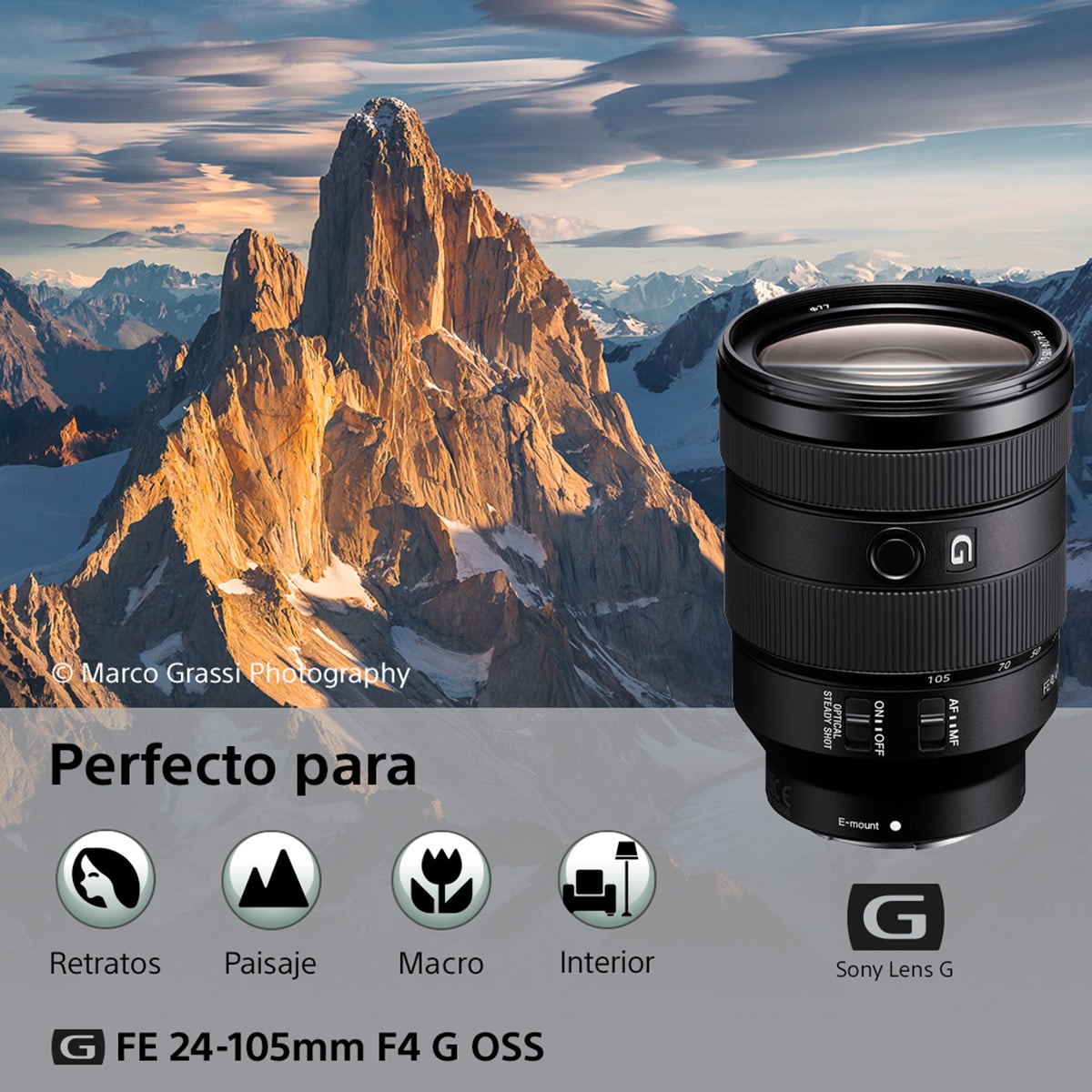 Objetivo Sony FE 24-105mm F/4 G OSS para montura tipo E de Sony 2