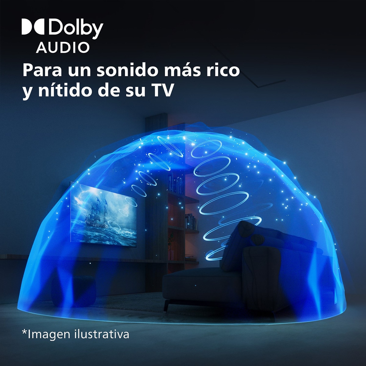 TV LED 80cm (32") Philips 32PHS6009 HD, Dolby Audio, Titan OS, Smart TV Negro mate-8