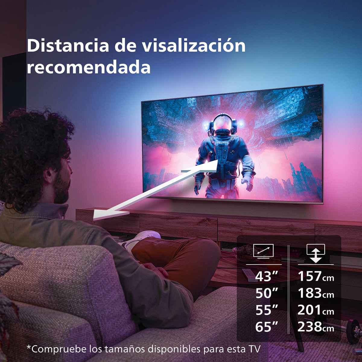 TV LED 126cm (50") Philips Ambilight The One 50PUS8919 UHD 4K, Dolby Vision y Dolby Atmos, Titan OS, Smart TV Gris Antracita-12
