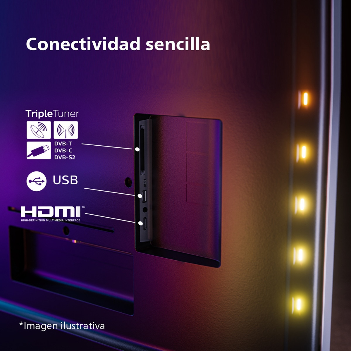 TV LED 164cm (65") Philips Ambilight The One 65PUS8919 UHD 4K, Dolby Vision y Dolby Atmos, Titan OS, Smart TV Gris Antracita-11