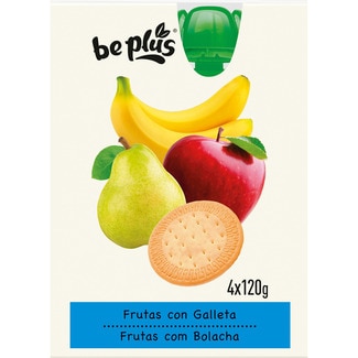 tarrinas de frutas con galleta desde 6 meses pack 4x120g - Be Plus