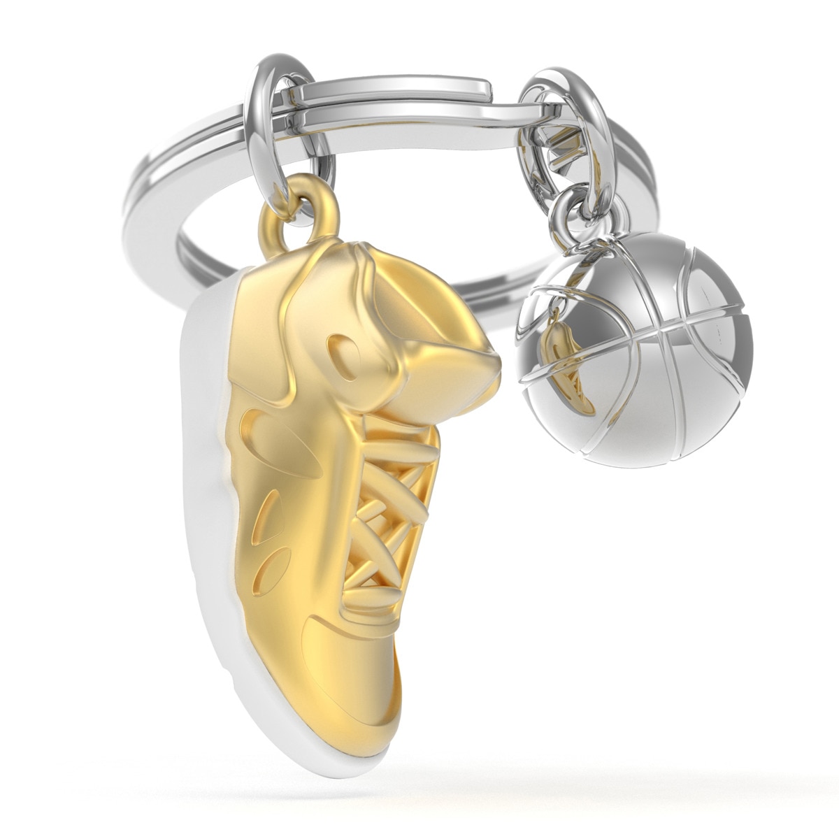 Llavero Metalmorphose zapatilla de basket y pelota colgante 1