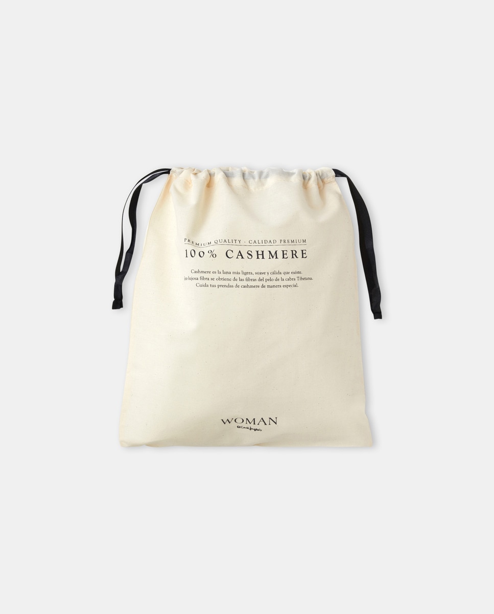 Camisola de Malha 100% Caxemira com Decote Redondo Preto-6