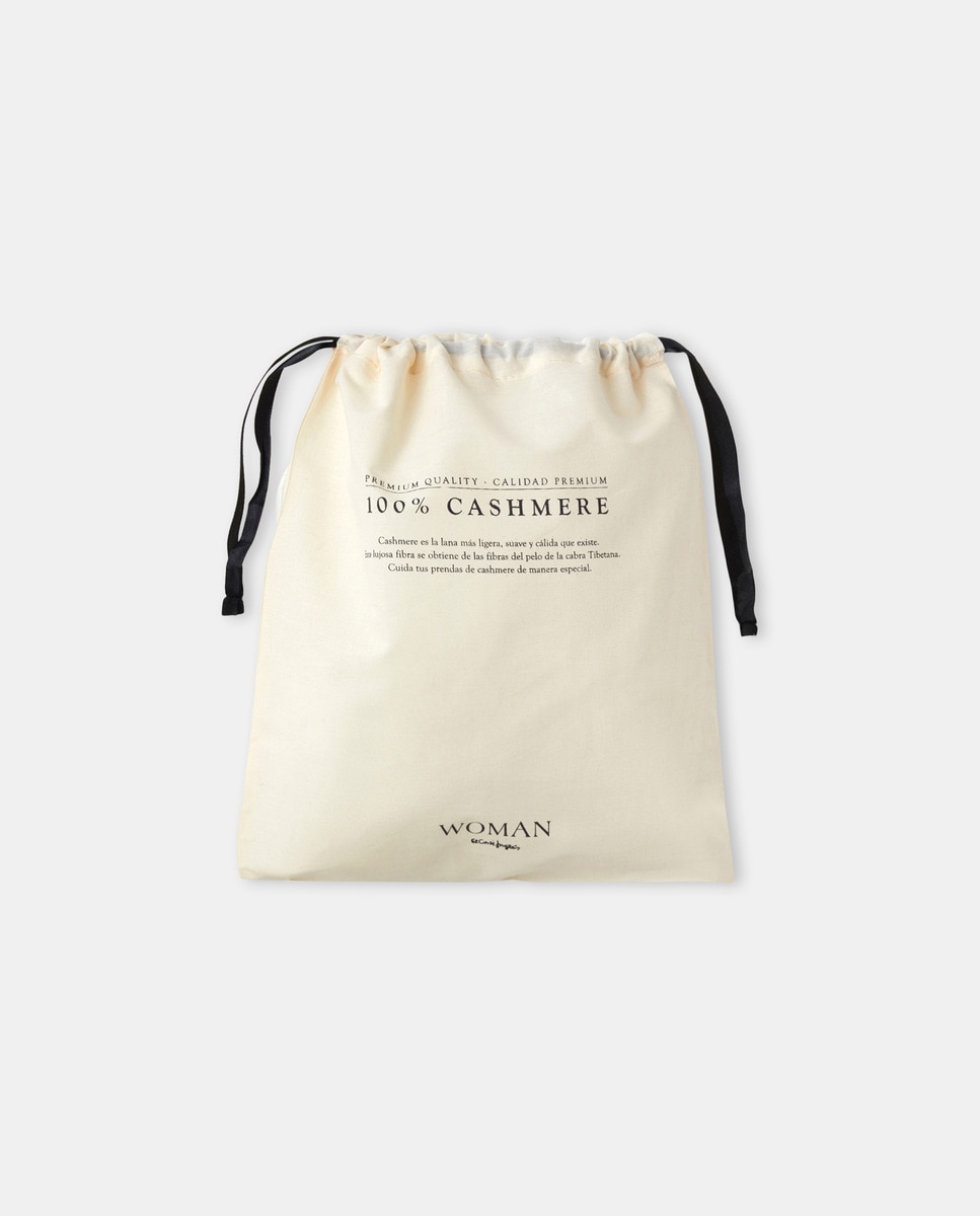 Camisola de Malha com Decote em Bico e 100% Caxemira Verde Sálvia-6