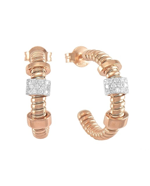 Imagem 0 de Brincos em Ouro Rosa e Diamantes Brancos