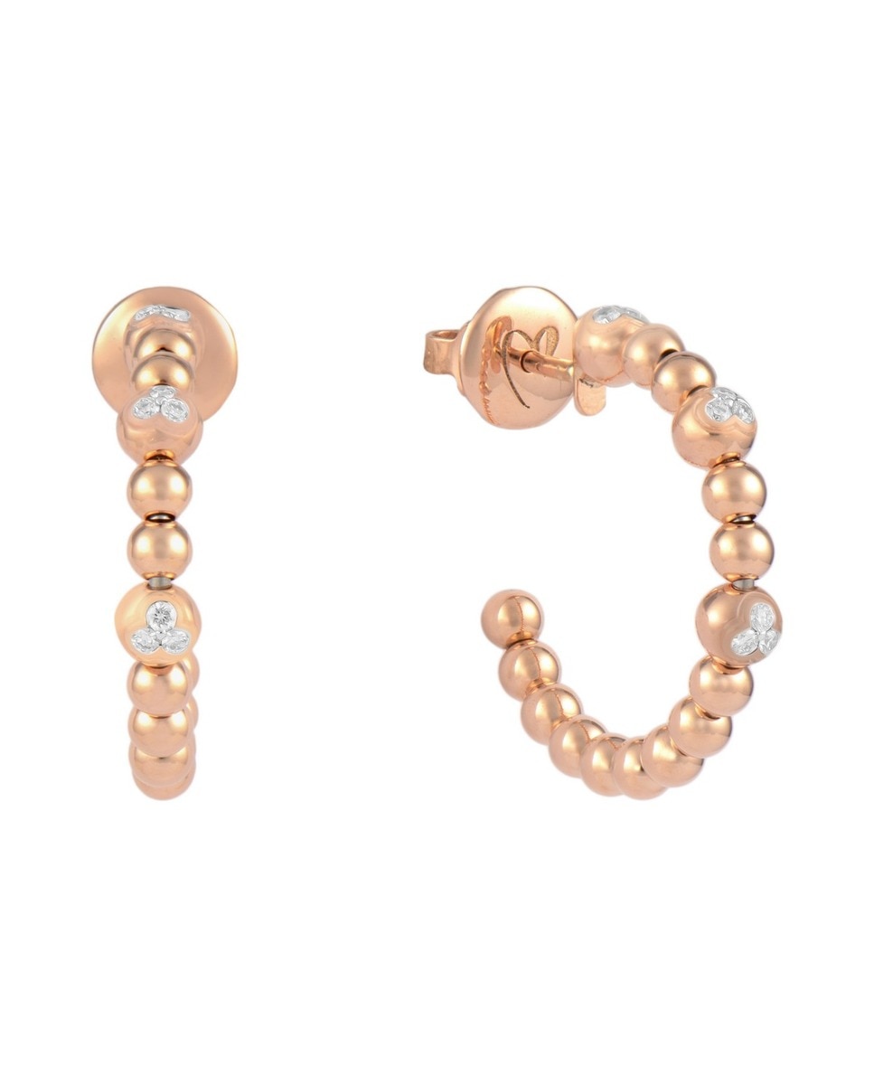 Imagem 0 de Brincos em Ouro Rosa e Diamantes Brancos