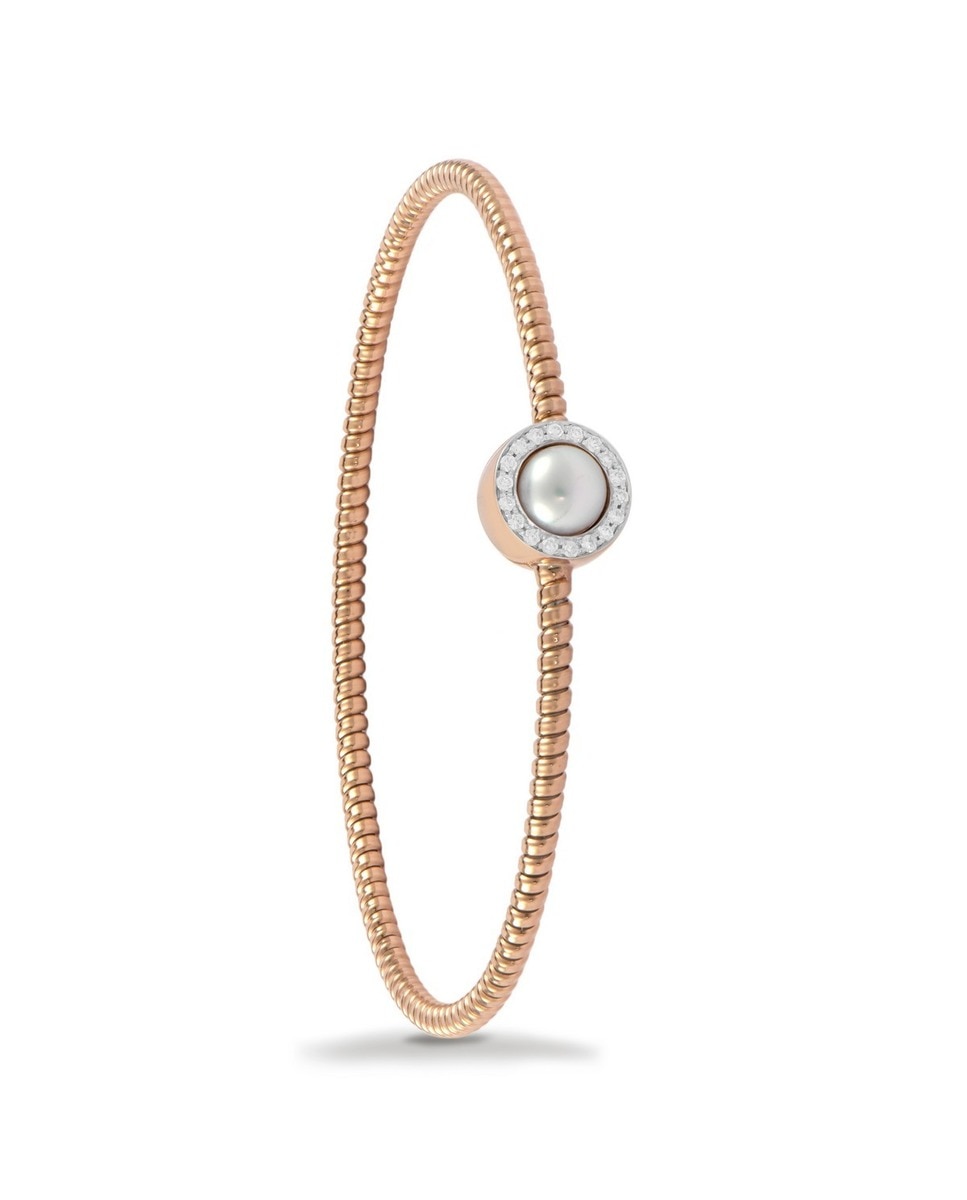 Imagem 0 de Pulseira em Ouro Rosa com Diamantes Brancos e Pérola