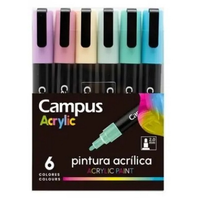 Imagem 0 de Marcadores Campus pack 6 cores