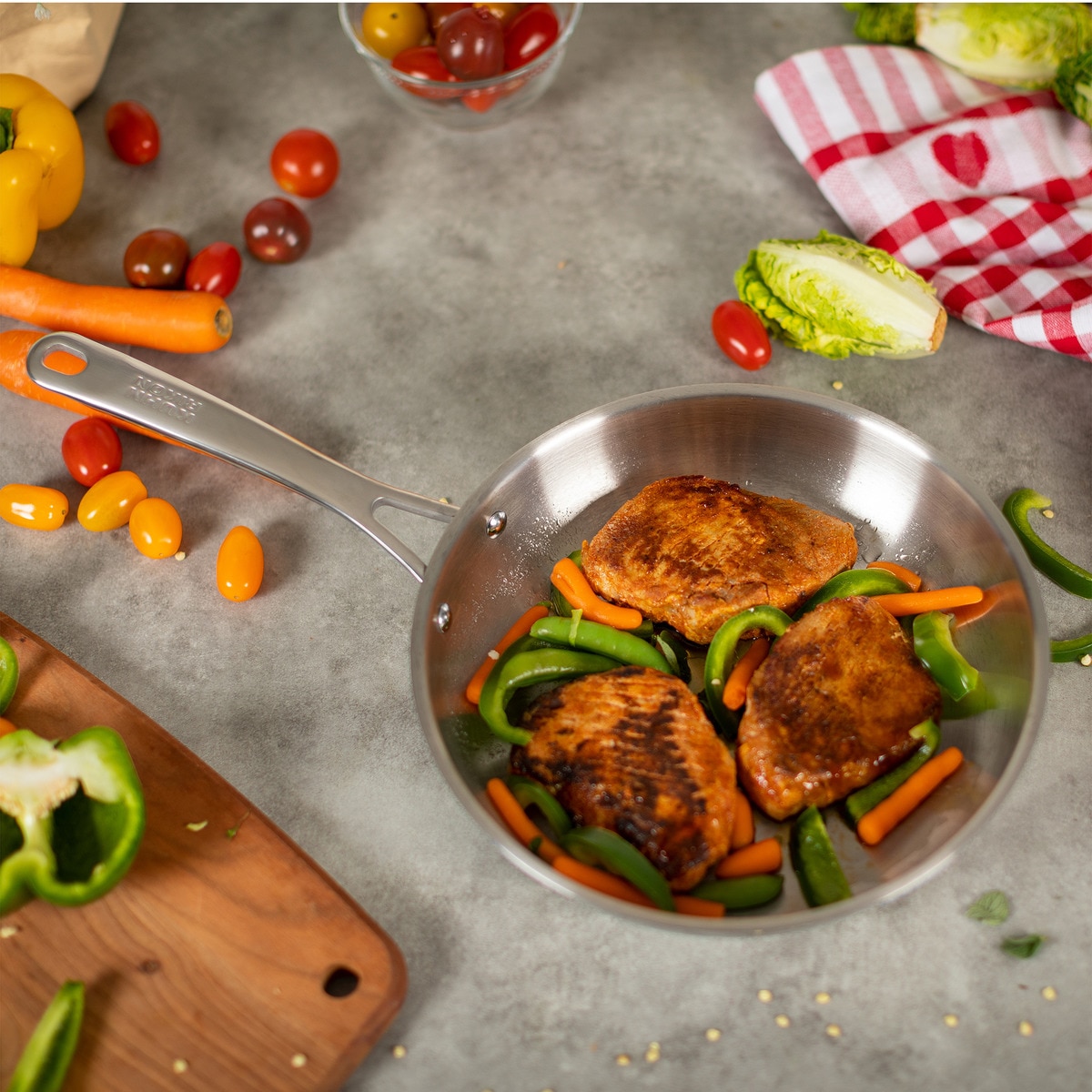 Sartén de acero inoxidable sin antiadherente Allround Kuhn Rikon Acero-6