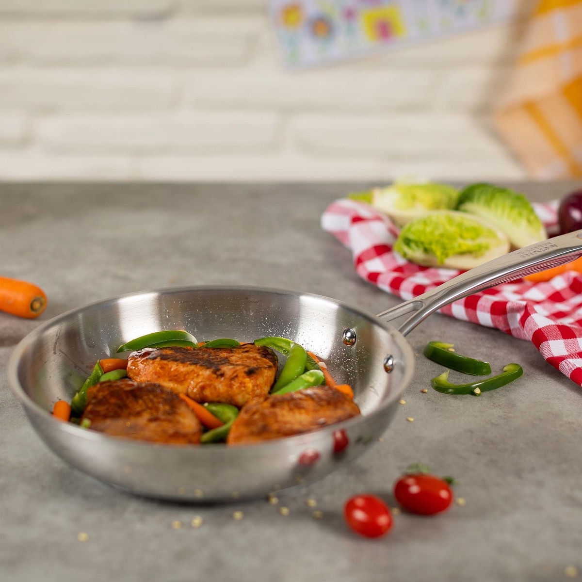 Sartén de acero inoxidable sin antiadherente Allround Kuhn Rikon Acero-2