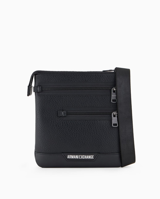 Imagen 0 de Bandolera de hombre de ecopiel reciclada con cremalleras