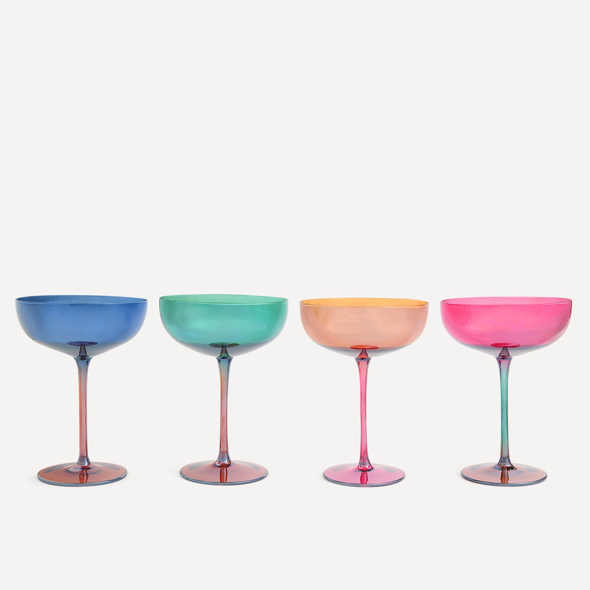 Conjunto de 4 Copos de Martini de Cristal Berlín Multicolor-1
