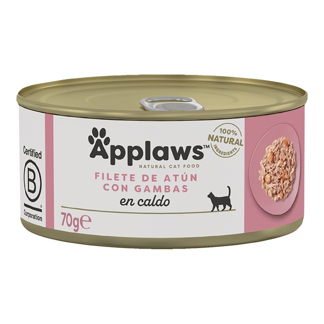 Imagen 0 de Comida húmeda para gatos adultos Applaws atún y gambas 70 g