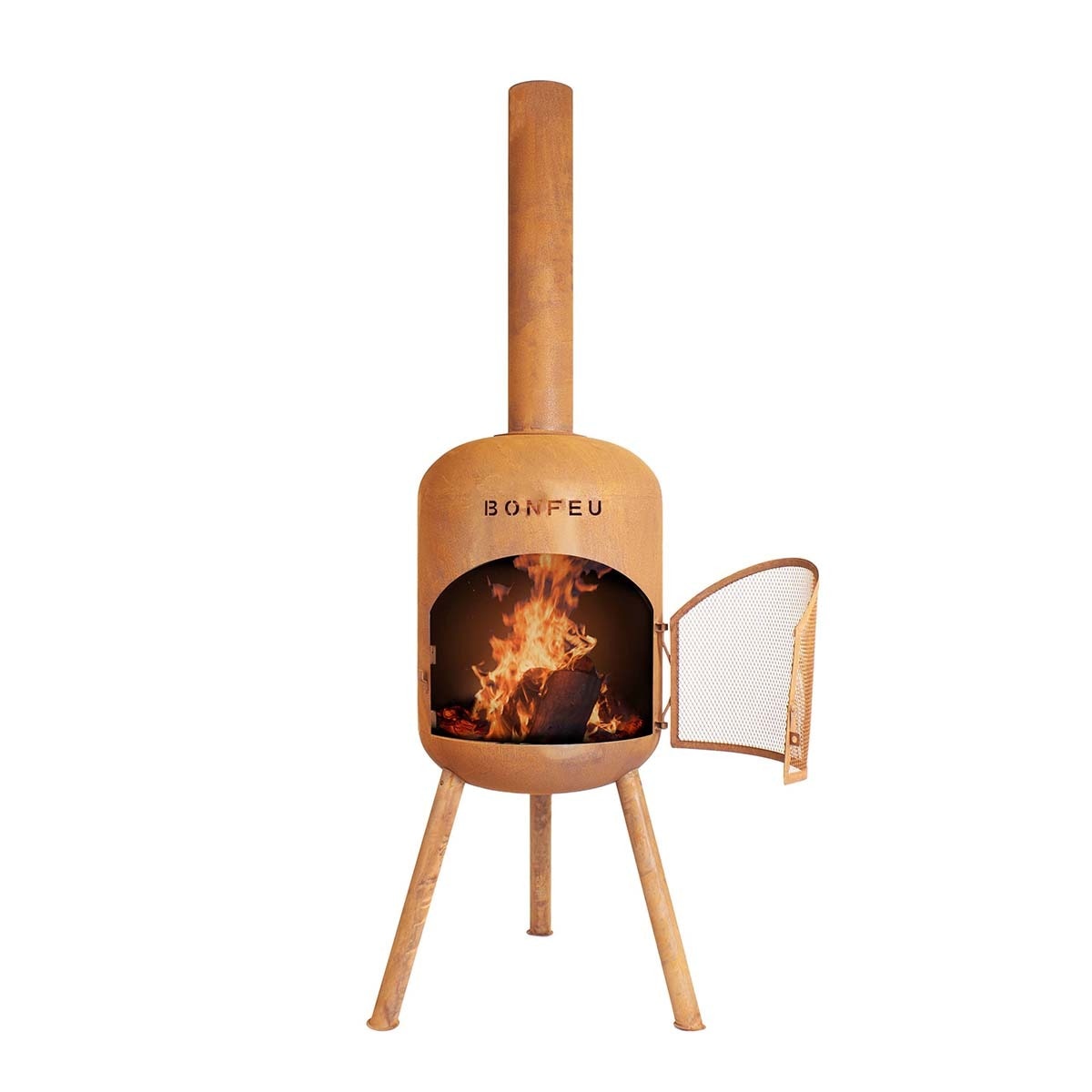 Imagen 0 de Chimenea de Leña Exterior Bonbono Acero Óxido