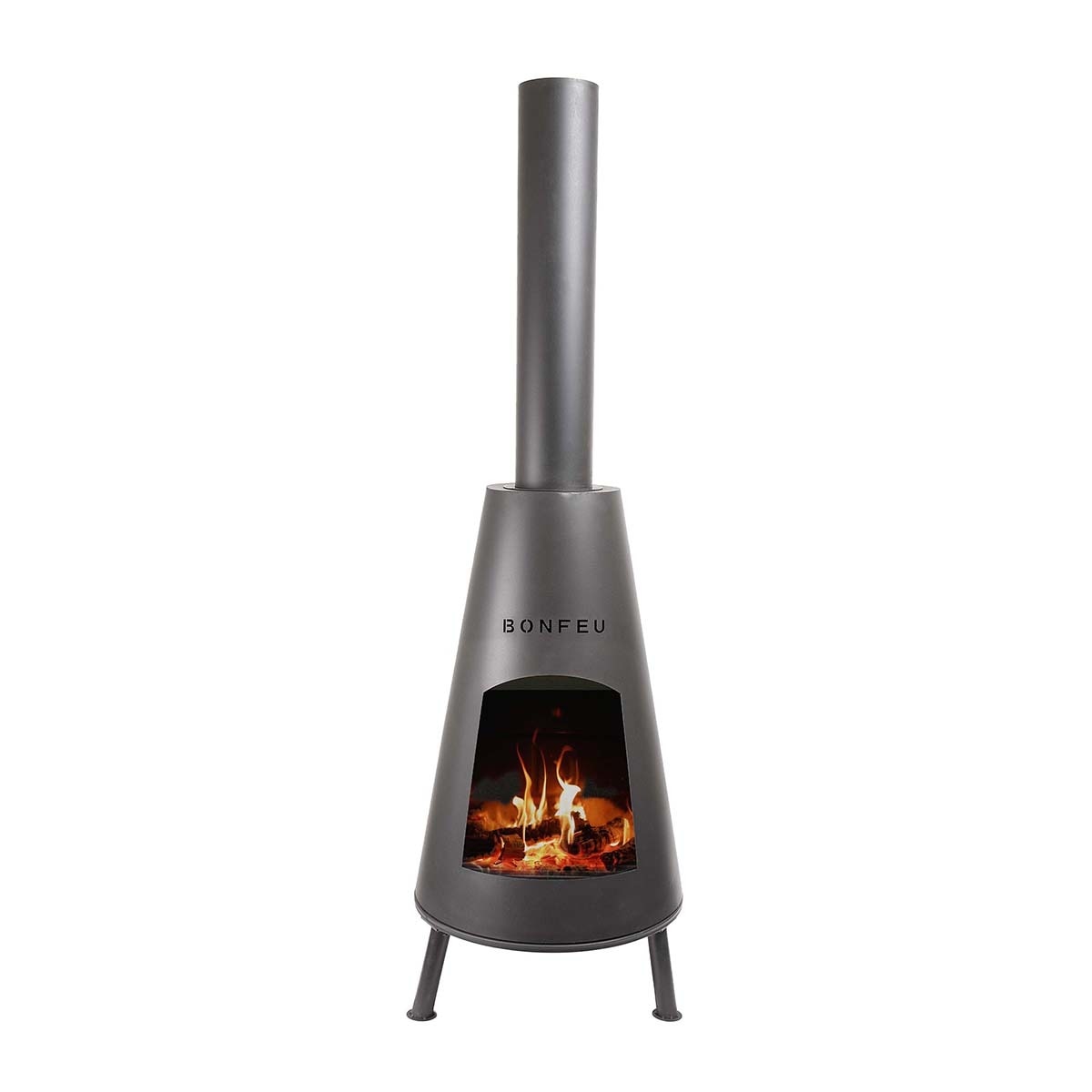 Chimenea de Leña Exterior BonPyra Negro-1