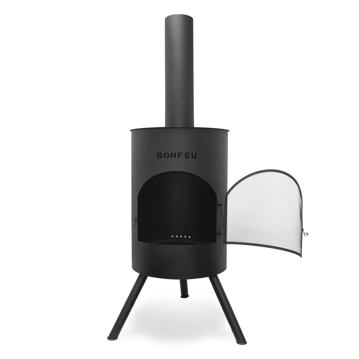 Chimenea de Leña Exterior Bonton 60 Black Negro-3