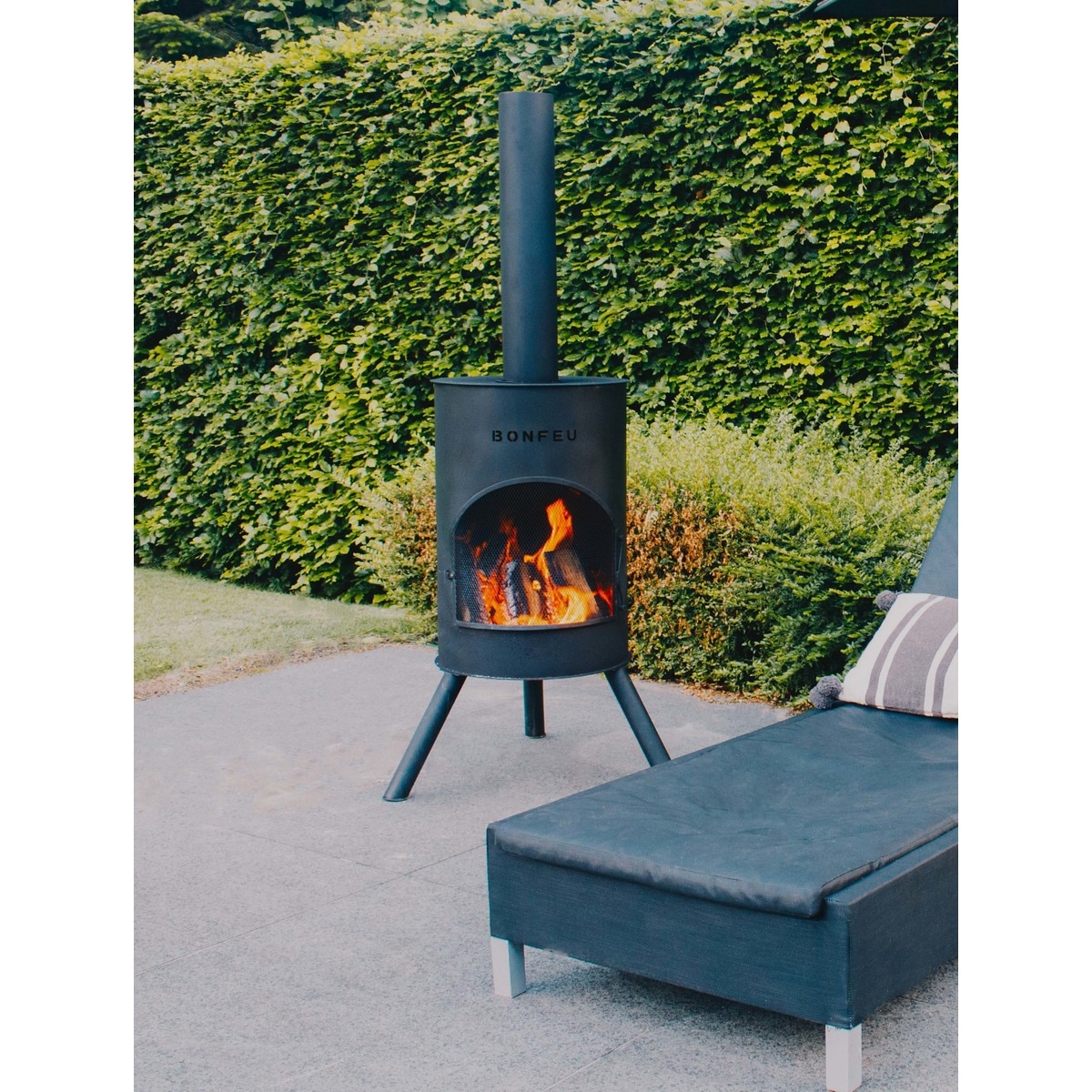Chimenea de Leña Exterior Bonton 60 Black Negro-6