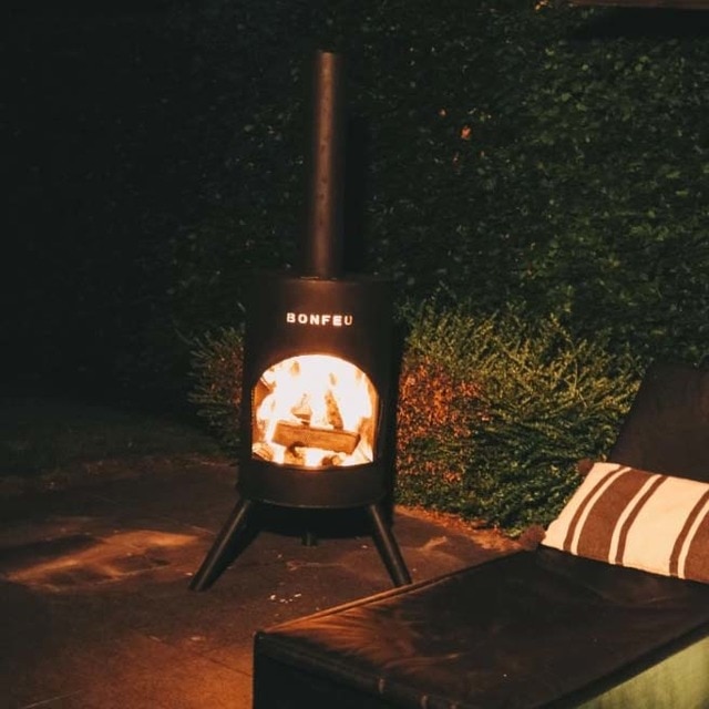 Chimenea de Leña Exterior Bonton 60 Black Negro-7