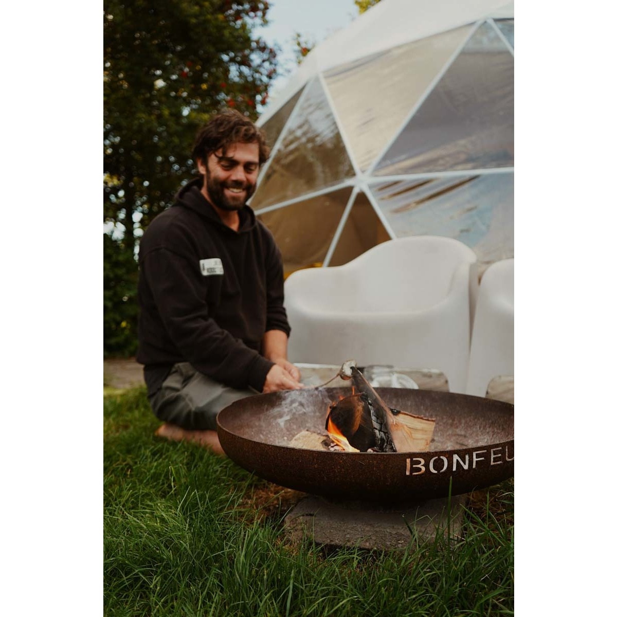 Brasero de Leña Bonbowl Acero Corten Ø 60 cm Óxido-5
