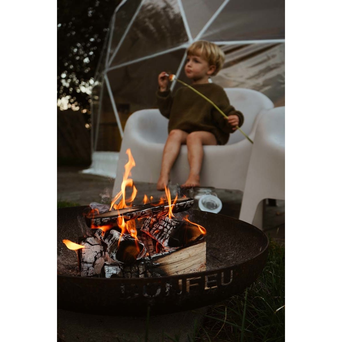 Brasero de Leña Bonbowl Acero Corten Ø 100 cm Óxido-5