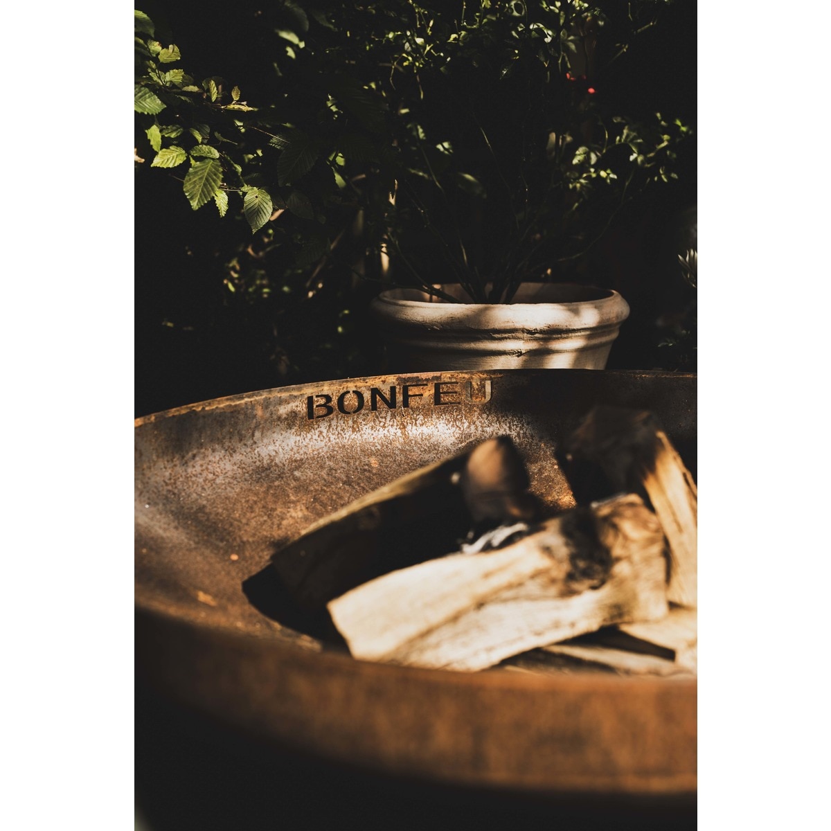 Brasero de Leña Bonbowl Acero Corten Ø 120 cm Óxido-4