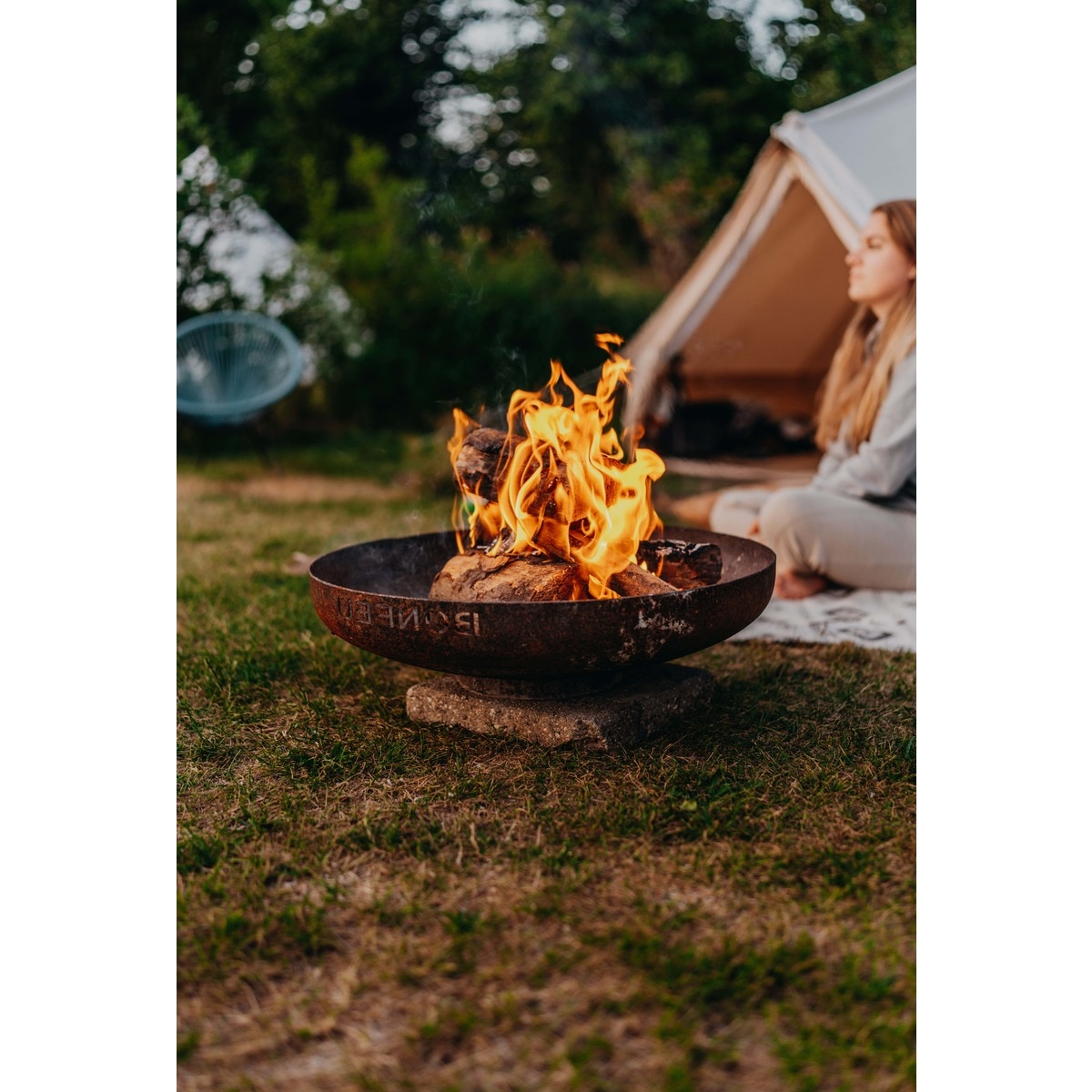 Brasero de Leña Bonbowl Acero Corten Ø 120 cm Óxido-7