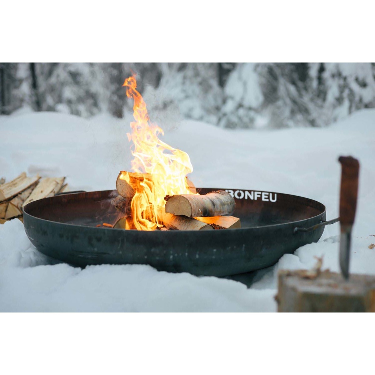 Brasero de Leña Bonbowl Plus Acero Corten Ø 80 cm Óxido-5