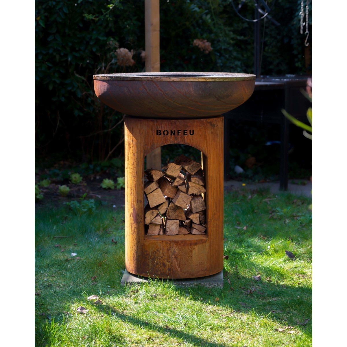 Chimenea de Leña Exterior Bonbiza Open Corten Óxido-8