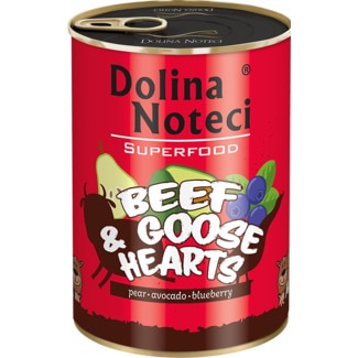 Alimento Húmido para Cão SuperFood sabor Vaca, Cordeiro e Ganso lata 400 g - Dolina Noteci