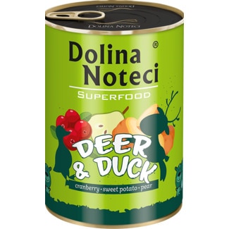 Alimento Húmido para Cão SuperFood Veado e Pato lata 400 g - Dolina Noteci