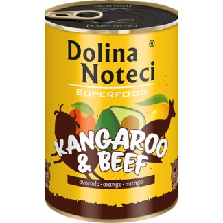Alimento Húmido para Cão SuperFood Canguru e Vaca lata 400 g - Dolina Noteci